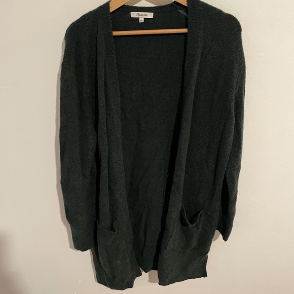 Madewell Kent Wool Cardigan Forest Green Sz M - Picture 5 of 11
